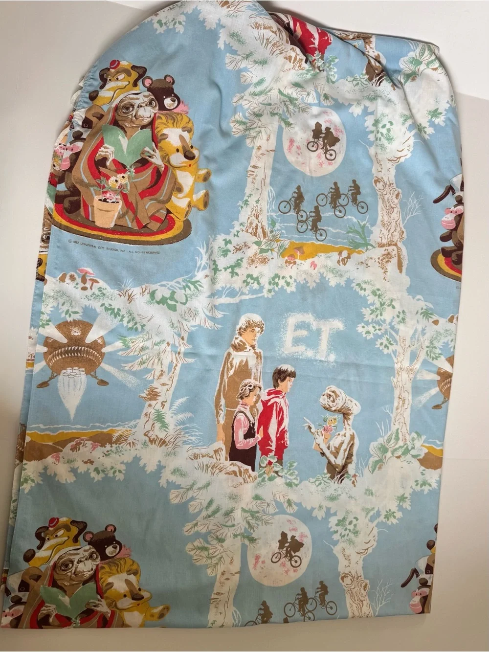 Vintage E.T. Extra Terrestrial Twin Fitted Sheet Universal Studios Retro Bedding